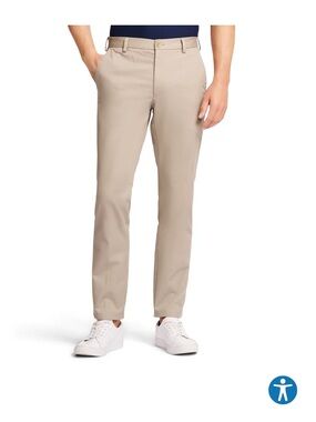 Izod American Slim Khaki Cotton Iron Free Chino , size 38/32 NWT